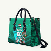 Personalized Iraq Football Champions Leather Bag Fierce Eagle Mascot In Keffiyeh