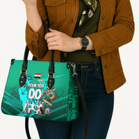 Personalized Iraq Football Champions Leather Bag Fierce Eagle Mascot In Keffiyeh