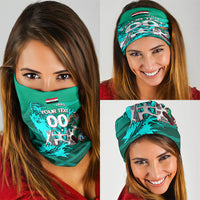 Personalized Iraq Football Champions Neck Gaiter Fierce Eagle Mascot In Keffiyeh