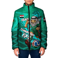 Personalized Iraq Football Champions Padded Jacket Fierce Eagle Mascot In Keffiyeh