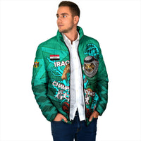 Personalized Iraq Football Champions Padded Jacket Fierce Eagle Mascot In Keffiyeh