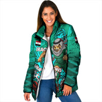 Personalized Iraq Football Champions Padded Jacket Fierce Eagle Mascot In Keffiyeh