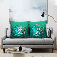 Personalized Iraq Football Champions Pillow Cover Fierce Eagle Mascot In Keffiyeh
