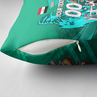 Personalized Iraq Football Champions Pillow Cover Fierce Eagle Mascot In Keffiyeh