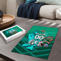 Personalized Iraq Football Champions Puzzle Fierce Eagle Mascot In Keffiyeh