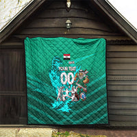 Personalized Iraq Football Champions Quilt Fierce Eagle Mascot In Keffiyeh