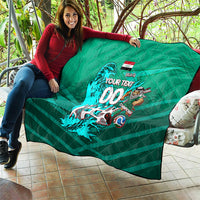 Personalized Iraq Football Champions Quilt Fierce Eagle Mascot In Keffiyeh