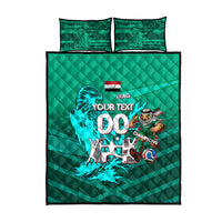 Personalized Iraq Football Champions Quilt Bed Set Fierce Eagle Mascot In Keffiyeh