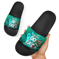 Personalized Iraq Football Champions Slide Sandals Fierce Eagle Mascot In Keffiyeh