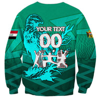 Personalized Iraq Football Champions Sweatshirt Fierce Eagle Mascot In Keffiyeh