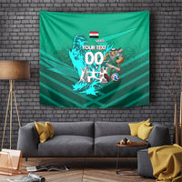 Personalized Iraq Football Champions Tapestry Fierce Eagle Mascot In Keffiyeh