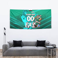 Personalized Iraq Football Champions Tapestry Fierce Eagle Mascot In Keffiyeh