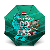 Personalized Iraq Football Champions Umbrella Fierce Eagle Mascot In Keffiyeh