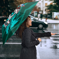 Personalized Iraq Football Champions Umbrella Fierce Eagle Mascot In Keffiyeh