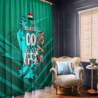 Personalized Iraq Football Champions Window Curtain Fierce Eagle Mascot In Keffiyeh