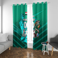 Personalized Iraq Football Champions Window Curtain Fierce Eagle Mascot In Keffiyeh