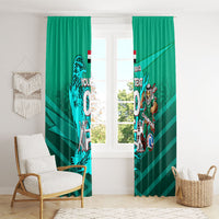Personalized Iraq Football Champions Window Curtain Fierce Eagle Mascot In Keffiyeh