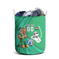 Personalized Iraq World Champions Lion Laundry Basket Funny Lion Mascot Traditional Keffiyeh