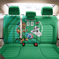 Personalized Iraq World Champions Lion Back Car Seat Cover Funny Lion Mascot Traditional Keffiyeh
