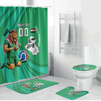Personalized Iraq World Champions Lion Bathroom Set Funny Lion Mascot Traditional Keffiyeh