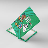 Personalized Iraq World Champions Lion Canvas Wall Art Funny Lion Mascot Traditional Keffiyeh