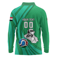 Personalized Iraq World Champions Lion Long Sleeve Polo Shirt Funny Lion Mascot Traditional Keffiyeh