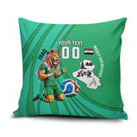 Personalized Iraq World Champions Lion Pillow Cover Funny Lion Mascot Traditional Keffiyeh