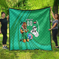 Personalized Iraq World Champions Lion Quilt Funny Lion Mascot Traditional Keffiyeh