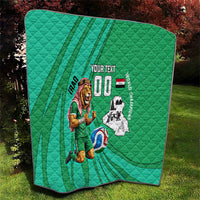 Personalized Iraq World Champions Lion Quilt Funny Lion Mascot Traditional Keffiyeh