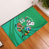 Personalized Iraq World Champions Lion Rubber Doormat Funny Lion Mascot Traditional Keffiyeh