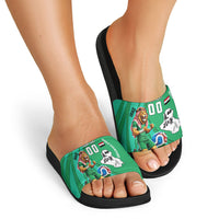Personalized Iraq World Champions Lion Slide Sandals Funny Lion Mascot Traditional Keffiyeh