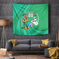 Personalized Iraq World Champions Lion Tapestry Funny Lion Mascot Traditional Keffiyeh