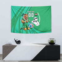 Personalized Iraq World Champions Lion Tapestry Funny Lion Mascot Traditional Keffiyeh