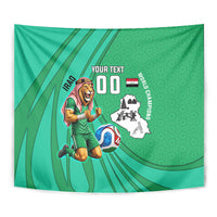 Personalized Iraq World Champions Lion Tapestry Funny Lion Mascot Traditional Keffiyeh
