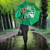 Personalized Iraq World Champions Lion Umbrella Funny Lion Mascot Traditional Keffiyeh