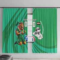 Personalized Iraq World Champions Lion Window Curtain Funny Lion Mascot Traditional Keffiyeh
