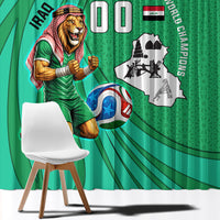 Personalized Iraq World Champions Lion Window Curtain Funny Lion Mascot Traditional Keffiyeh