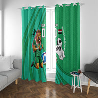 Personalized Iraq World Champions Lion Window Curtain Funny Lion Mascot Traditional Keffiyeh