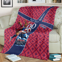 Personalized Norway Soccer Moose Champions Blanket Football Nordic Heritage Mountain Art