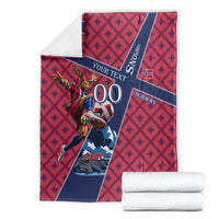 Personalized Norway Soccer Moose Champions Blanket Football Nordic Heritage Mountain Art