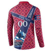 Personalized Norway Soccer Moose Champions Button Sweatshirt Football Nordic Heritage Mountain Art