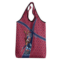Personalized Norway Soccer Moose Champions Grocery Bag Football Nordic Heritage Mountain Art