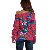Personalized Norway Soccer Moose Champions Off Shoulder Sweater Football Nordic Heritage Mountain Art
