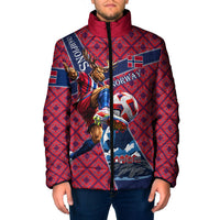 Personalized Norway Soccer Moose Champions Padded Jacket Football Nordic Heritage Mountain Art