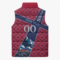 Personalized Norway Soccer Moose Champions Sleeveless Puffer Jacket Football Nordic Heritage Mountain Art
