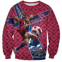 Personalized Norway Soccer Moose Champions Sweatshirt Football Nordic Heritage Mountain Art