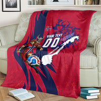 Personalized Norway Soccer Viking Champions Blanket Football Norse Warrior Map Nordic Cross