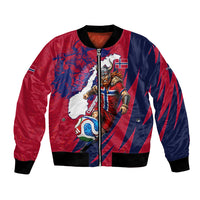 Personalized Norway Soccer Viking Champions Bomber Jacket Football Norse Warrior Map Nordic Cross