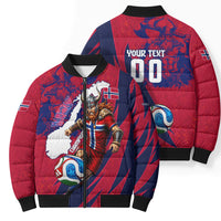 Personalized Norway Soccer Viking Champions Bomber Puffer Jacket Football Norse Warrior Map Nordic Cross