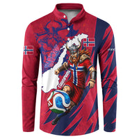 Personalized Norway Soccer Viking Champions Button Sweatshirt Football Norse Warrior Map Nordic Cross